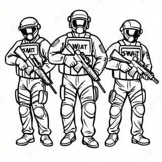 د Swat ټیم غړي په یونیفورم کښې رنګولو پاڼه د رنګولو پاڼې