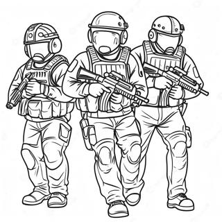 د Swat ټیم غړي په یونیفورم کښې رنګولو پاڼه د رنګولو پاڼې