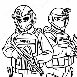 د Swat ټیم غړي په یونیفورم کښې رنګولو پاڼه د رنګولو پاڼې
