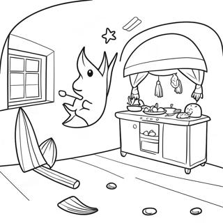 خیالي Room On The Broom رنګولو پاڼه د رنګولو پاڼې