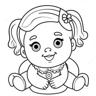 ښکلی بچۍ ګوډاګی رنګین پاڼه د رنګولو پاڼې