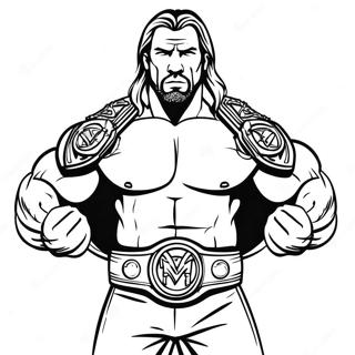 د لوی Triple H د دوه کمربندو سره رنګولو پاڼه د رنګولو پاڼې