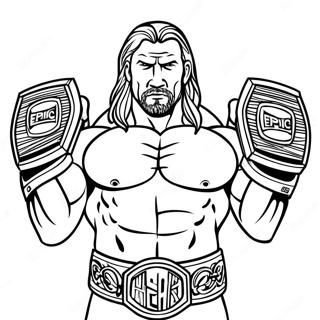 د لوی Triple H د دوه کمربندو سره رنګولو پاڼه د رنګولو پاڼې