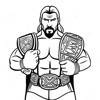 د لوی Triple H د دوه کمربندو سره رنګولو پاڼه د رنګولو پاڼې