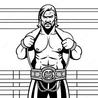 د لوی Triple H د دوه کمربندو سره رنګولو پاڼه د رنګولو پاڼې