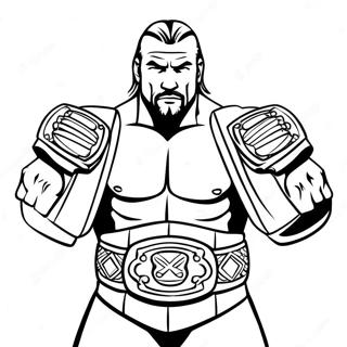 د لوی Triple H د دوه کمربندو سره رنګولو پاڼه د رنګولو پاڼې